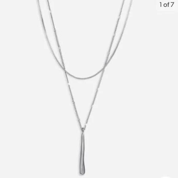 Jenny Bird Leana Modern Silver Pendant Necklace - Picture 2 of 2